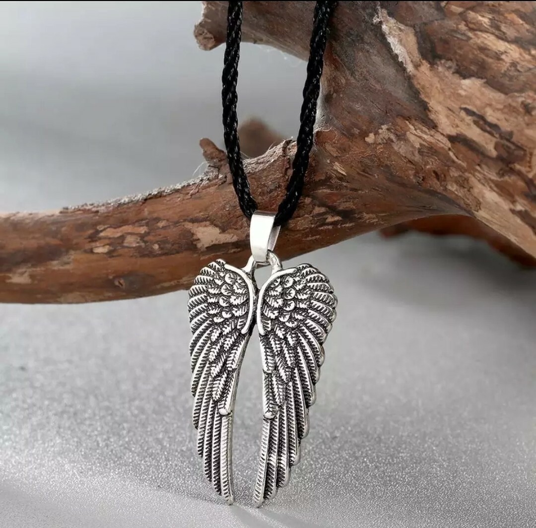 Men’s Fashion Jewelry Guardian Angel Wings Bronze Silver Color Necklace 13-12