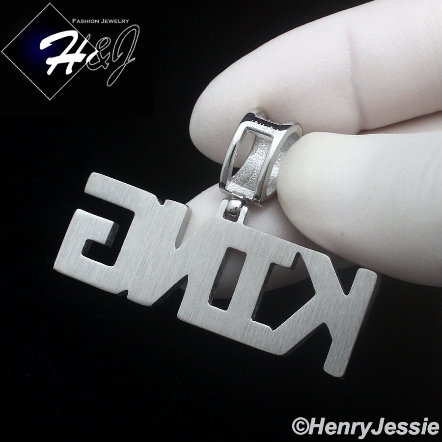 MEN’s Stainless Steel ICY Bling CZ 3D HipHop “KING” Letter Pendant*P148