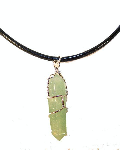 JADE STONE WIRE WRAPPED NECKLACE mens womens health healing JL517 NEW stones