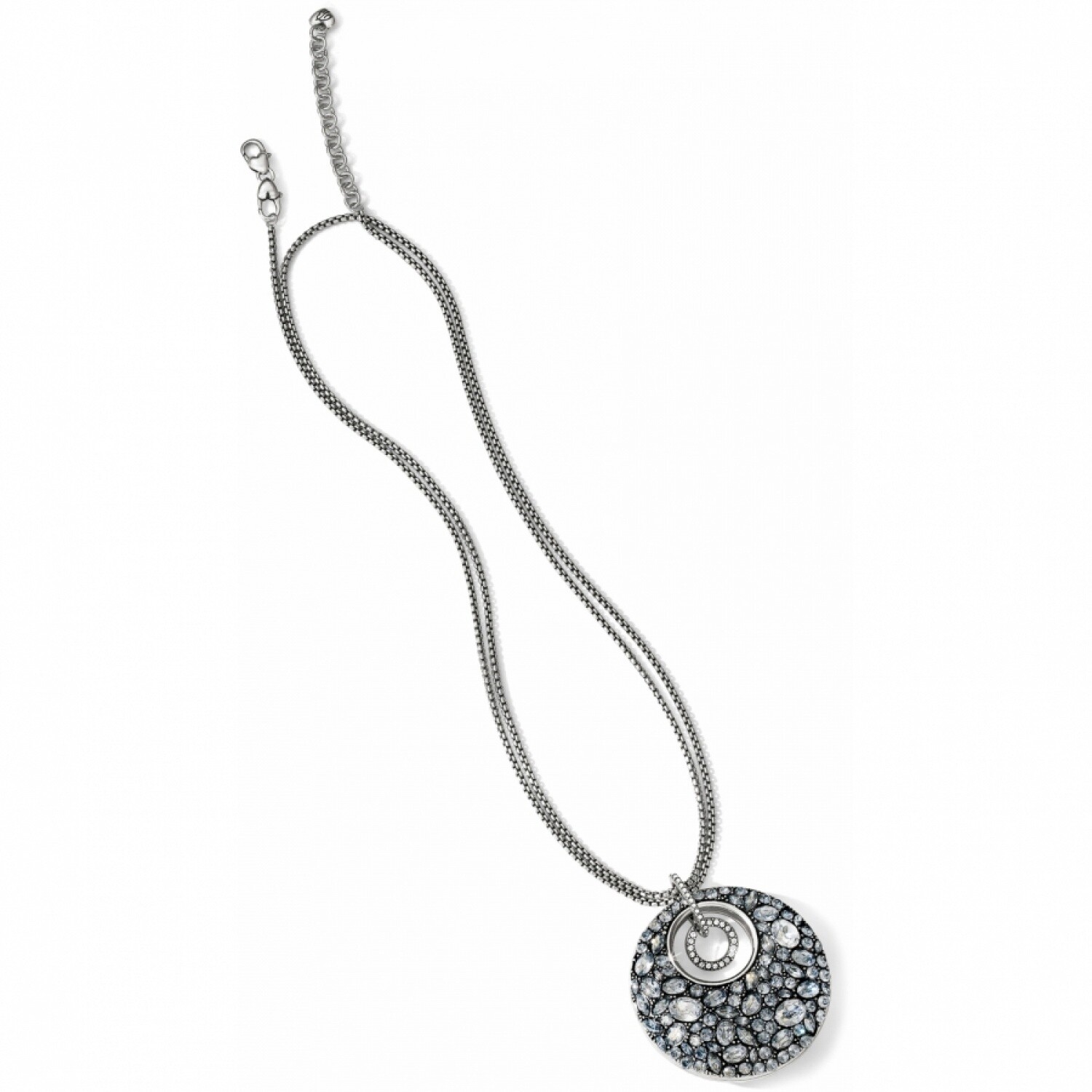 NWT Brighton TRUST YOUR JOURNEY Aqua Clear Crystal Convertible Necklace MSRP$158