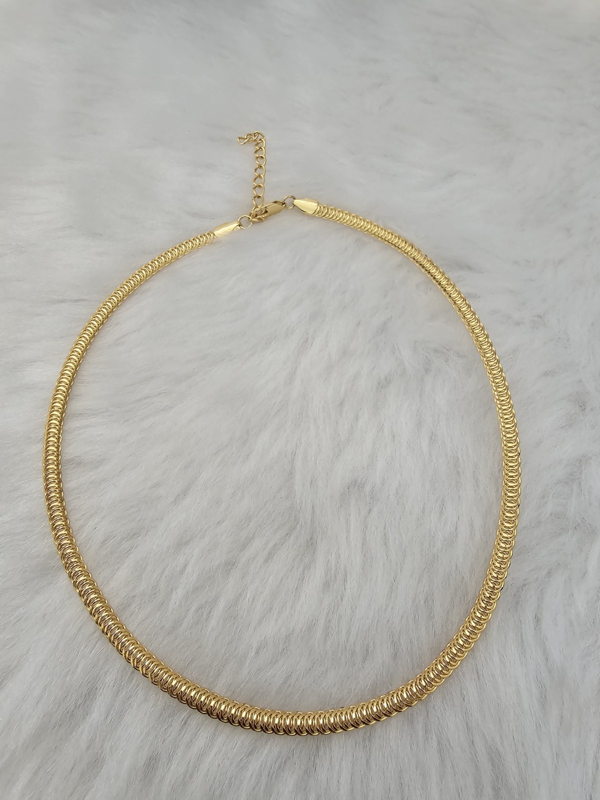 5mm Wide Gold Cord Chocker Necklace
