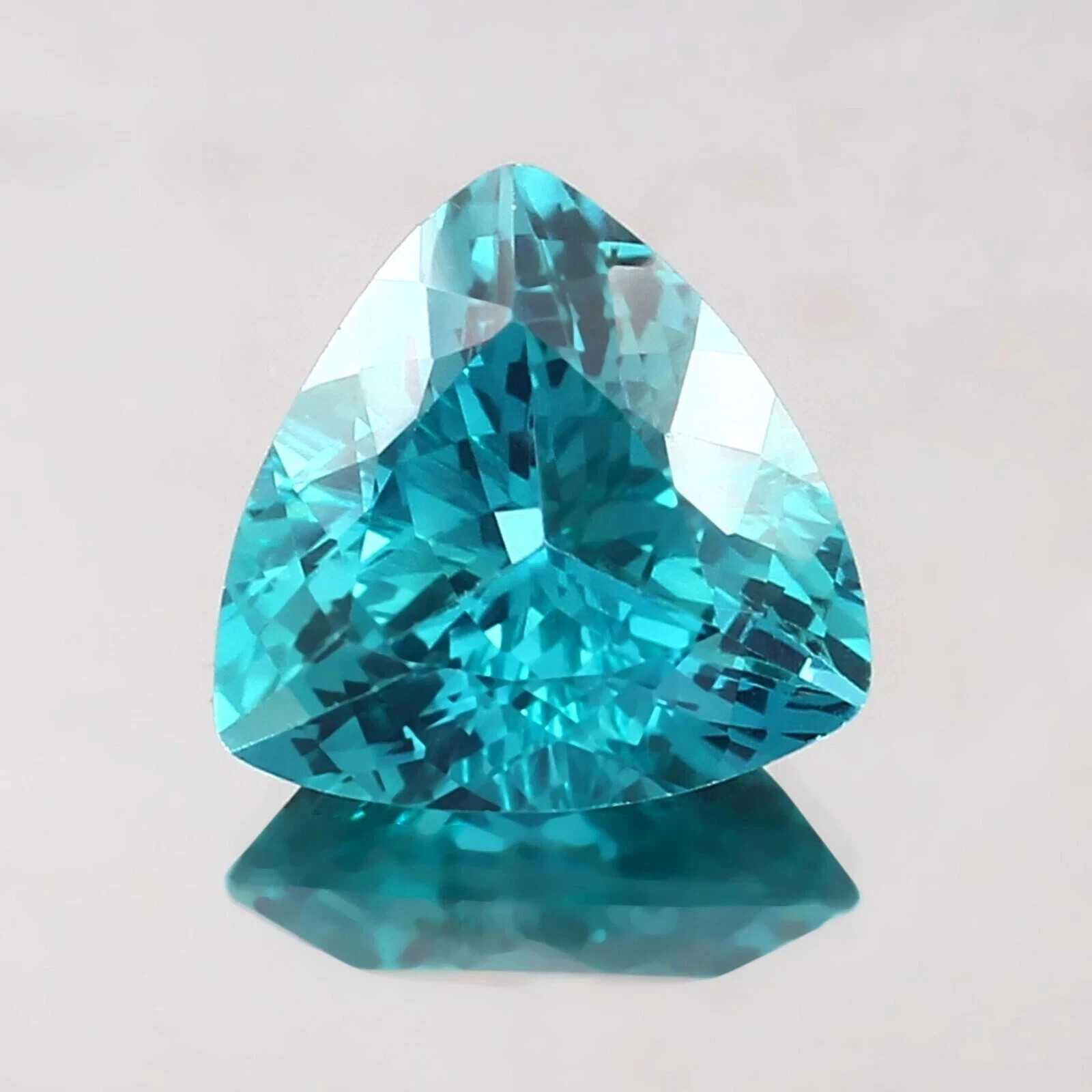AAA 10 Ct+ Natural Brazil Green Paraiba Tourmaline Loose Trillion Cut Gemstone