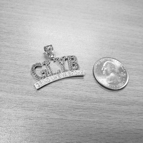 Sterling Silver GLYB Grind Like Ya Broke DC Pendant Necklace