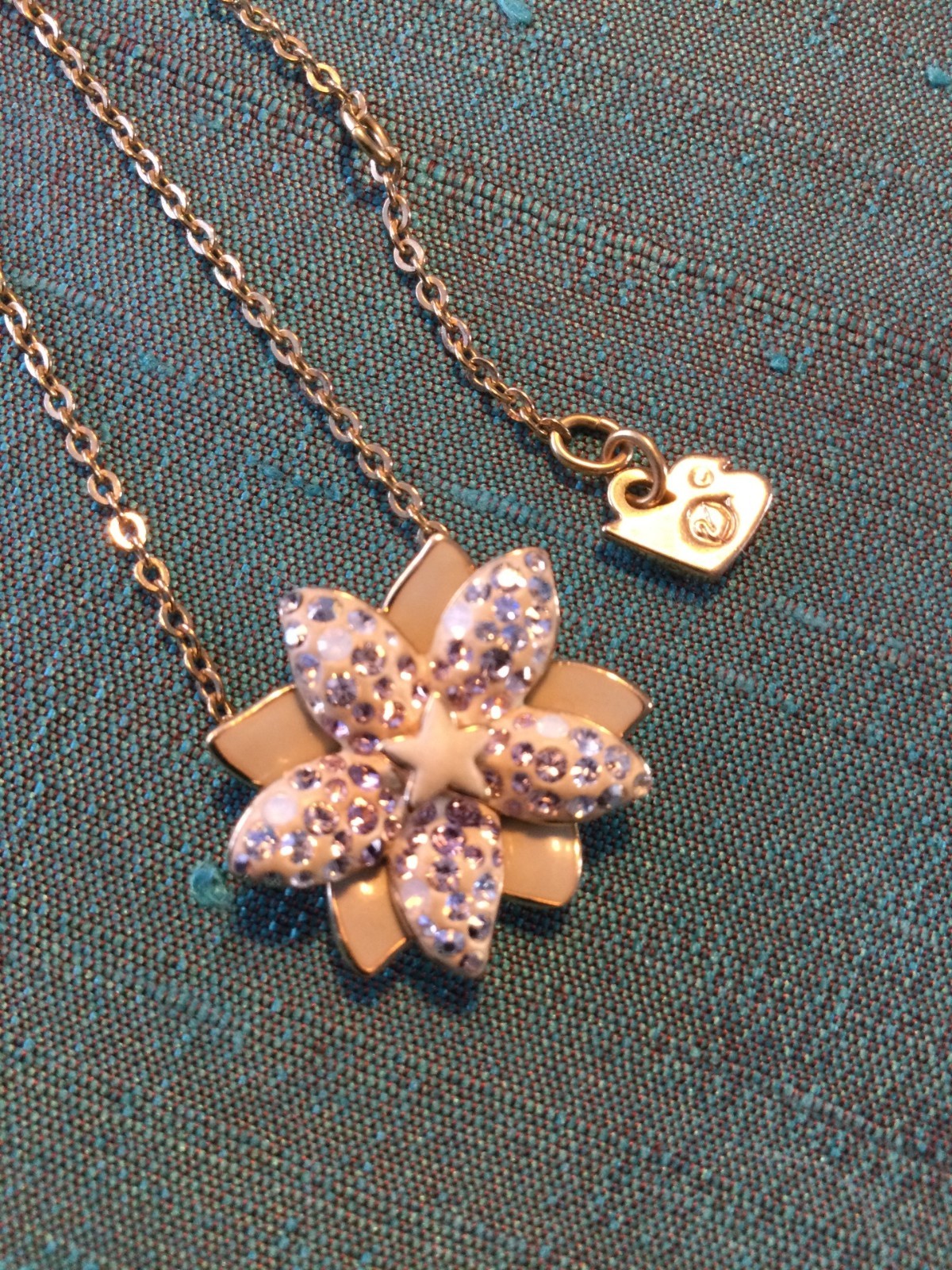 Genuine Signed Swarovski LOUELLA Flower Pendant, Boxed