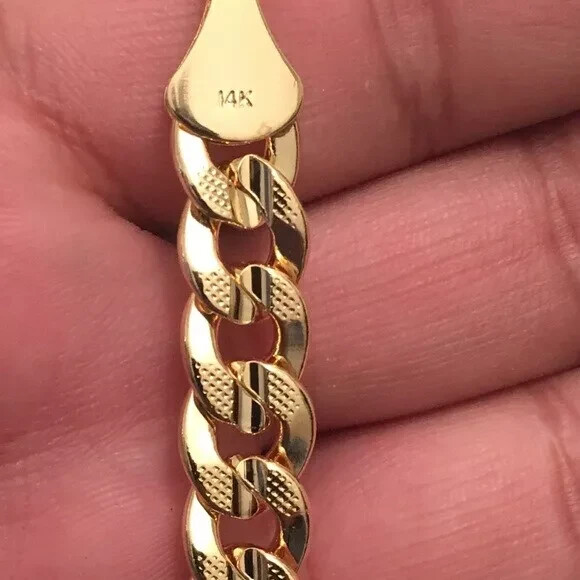AAA+ High-End Premium 14K Stamped Gold plated 4~10mm Brass Cuban Chain Necklace