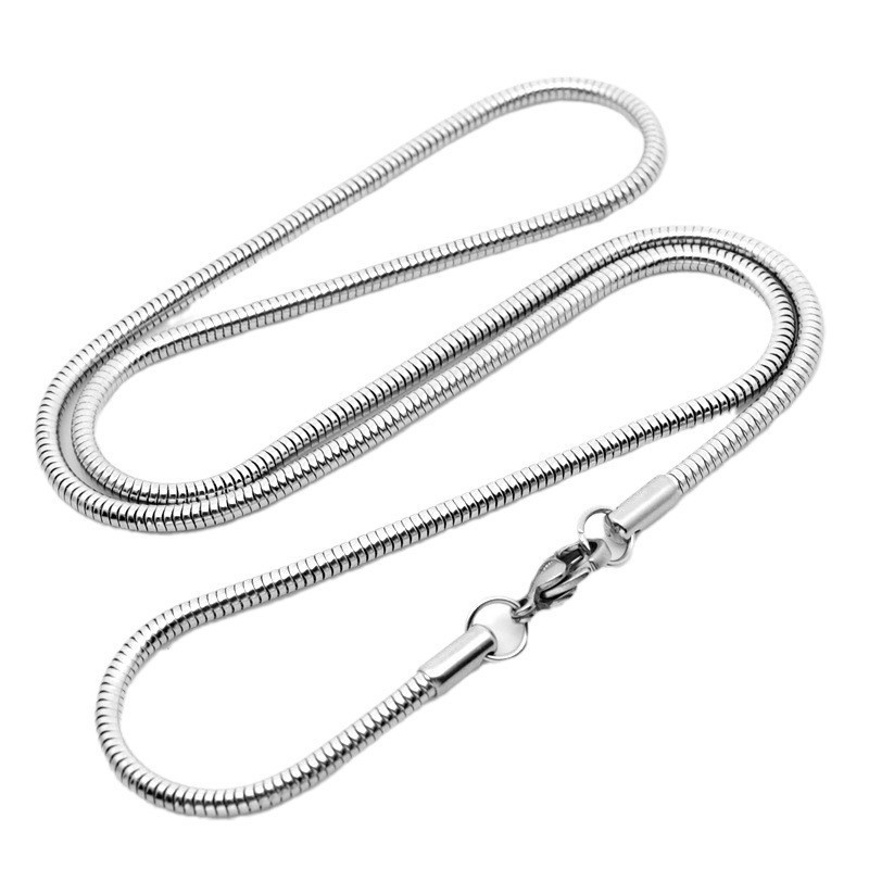 10pcs Lot 2.4mm 18-24inch Stainless Steel Round Snake Chain Necklaces Hip Hop