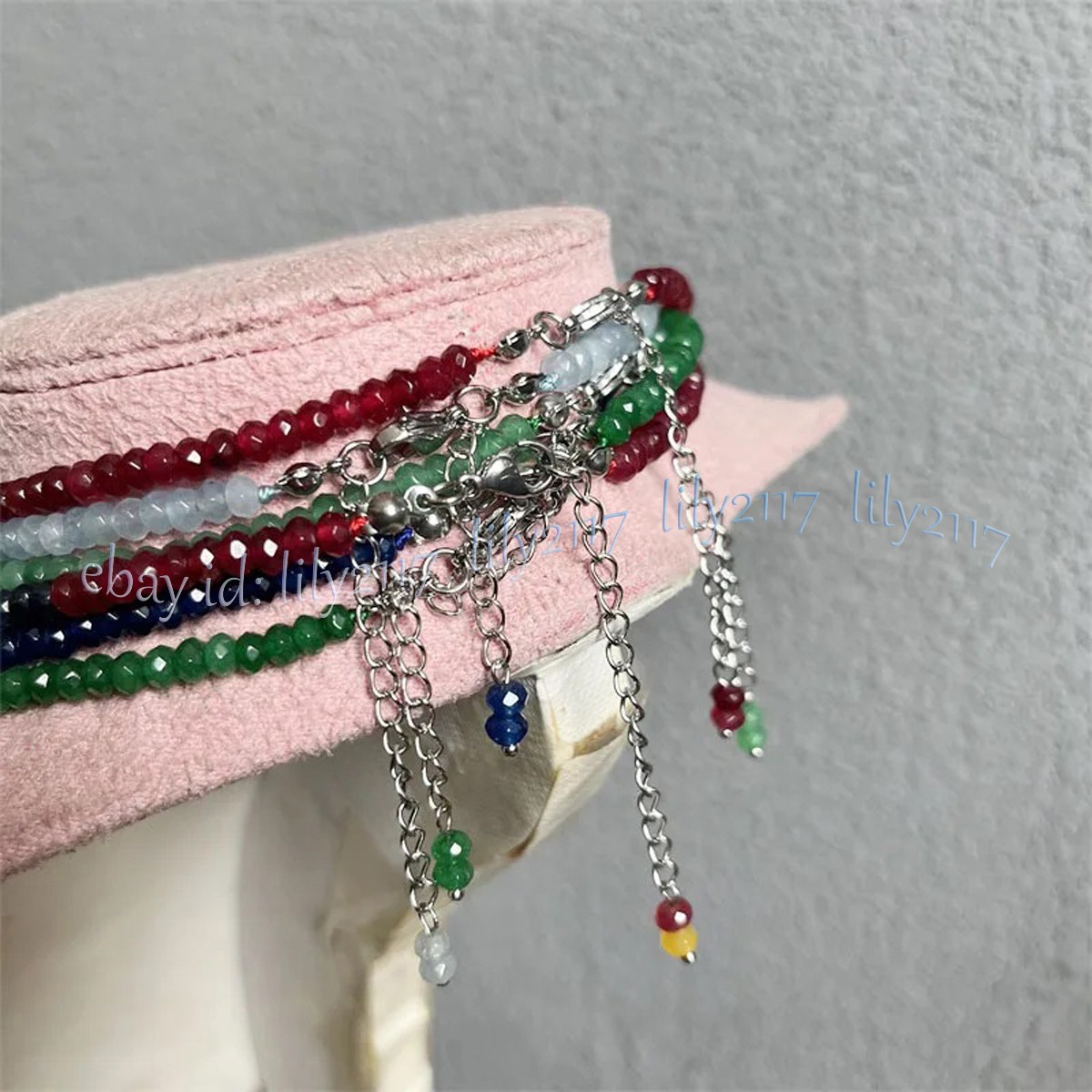 Faceted 2x4mm Natural Gemstone Rondelle Beads Necklace Earrings Set 14-36”