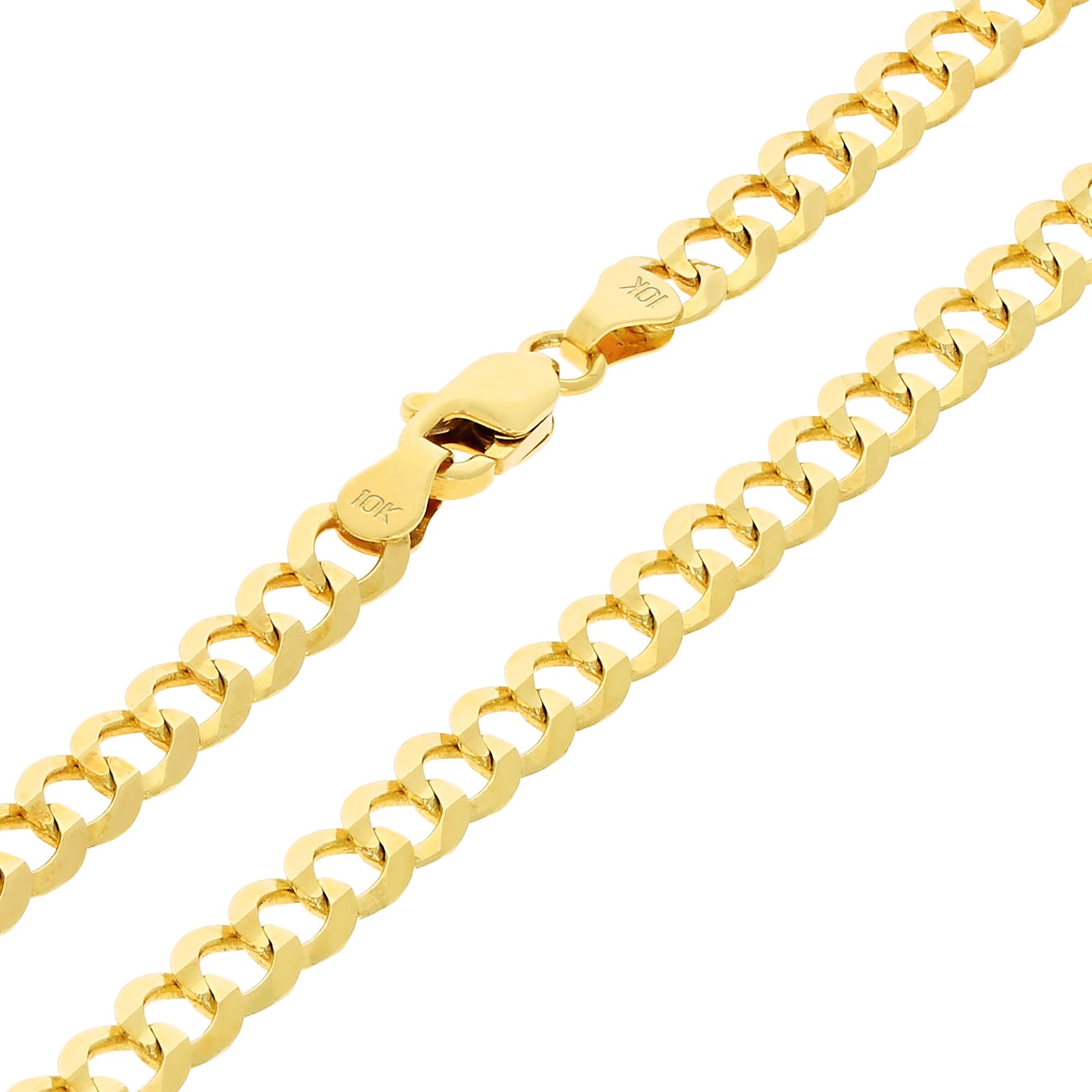 10K Solid Yellow Gold 5mm Cuban Curb Chain Link Bracelet Mens Womens 7″ 8″ 9″