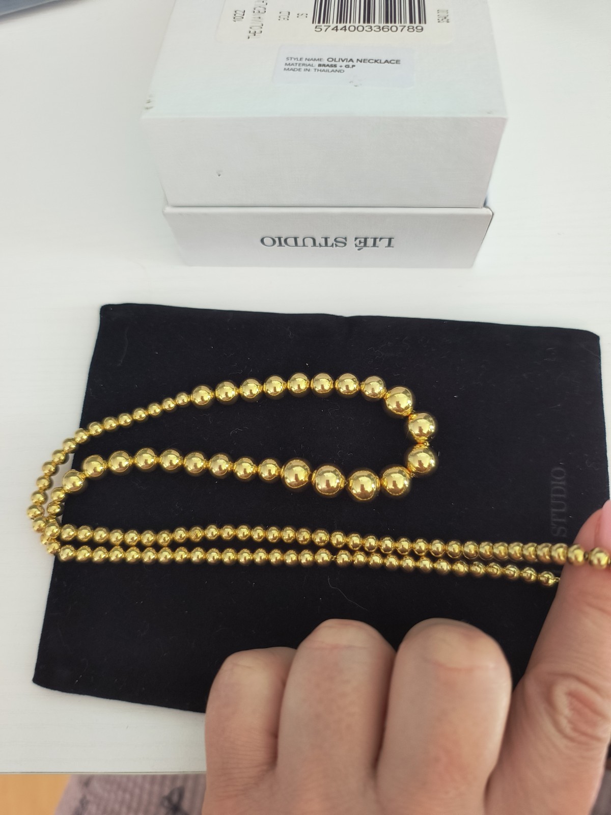 NWB Lie Studio Olivia Necklace 18 Carat Golden Plated Brass 25 Inch Necklace