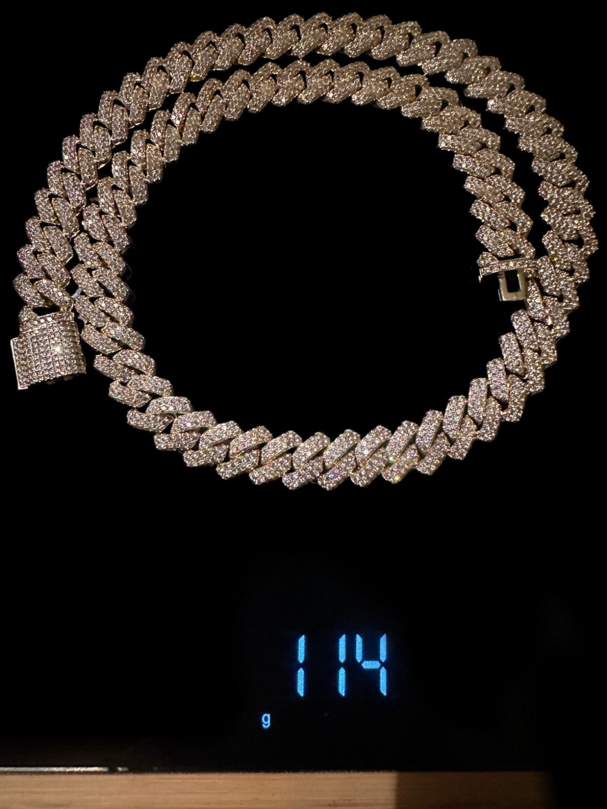 14k STAMPED 14mm Cuban Prong Chain Necklace 64ct Lab Sim VVS1 Diamond 200g+ GOLD