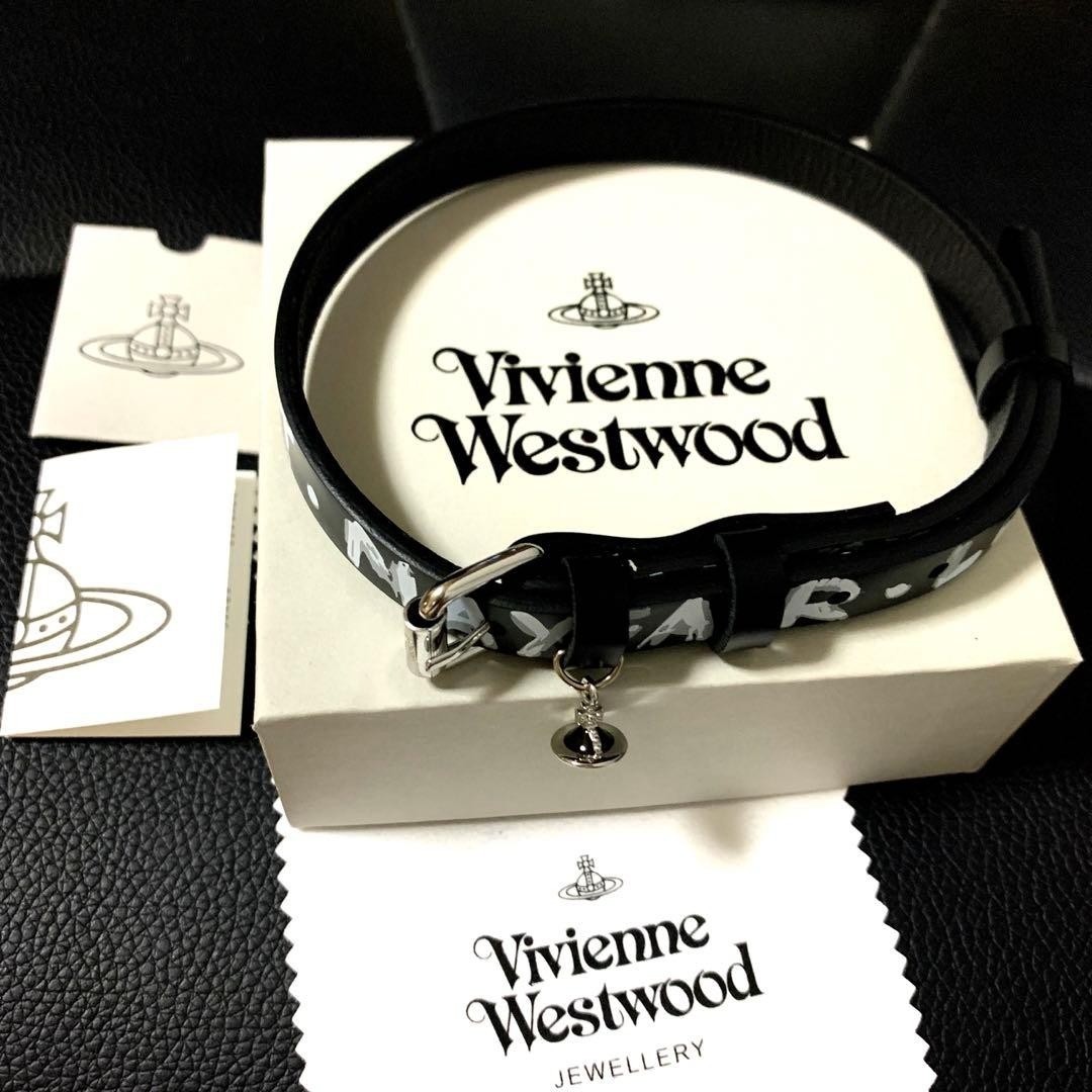 Vivienne Westwood Necklace BRISTOL Choker Bracelet Black w/Pouch NO BOX