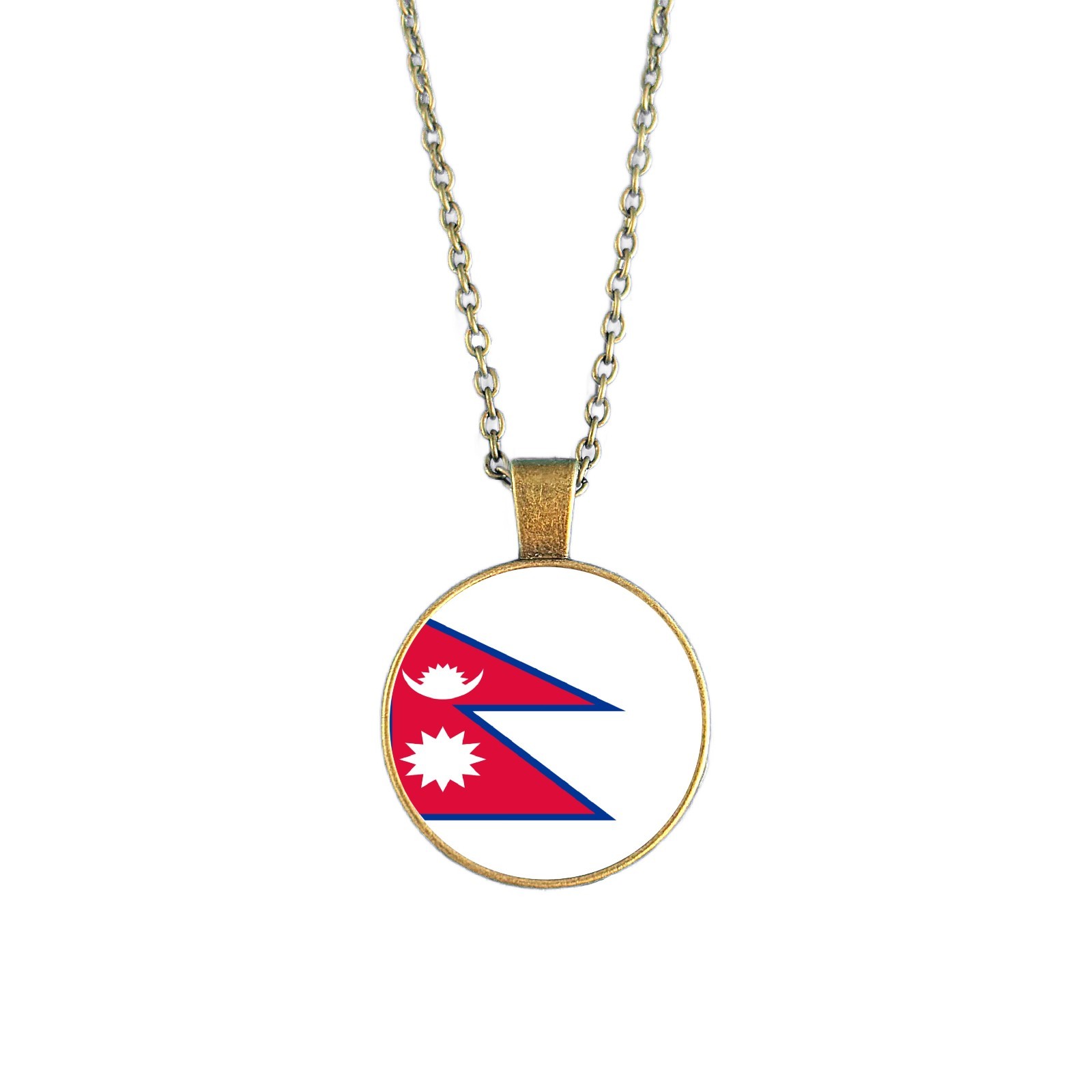 Nepal Flag Necklace • Nepali Pendant Jewellery • Gift for Nepali Women