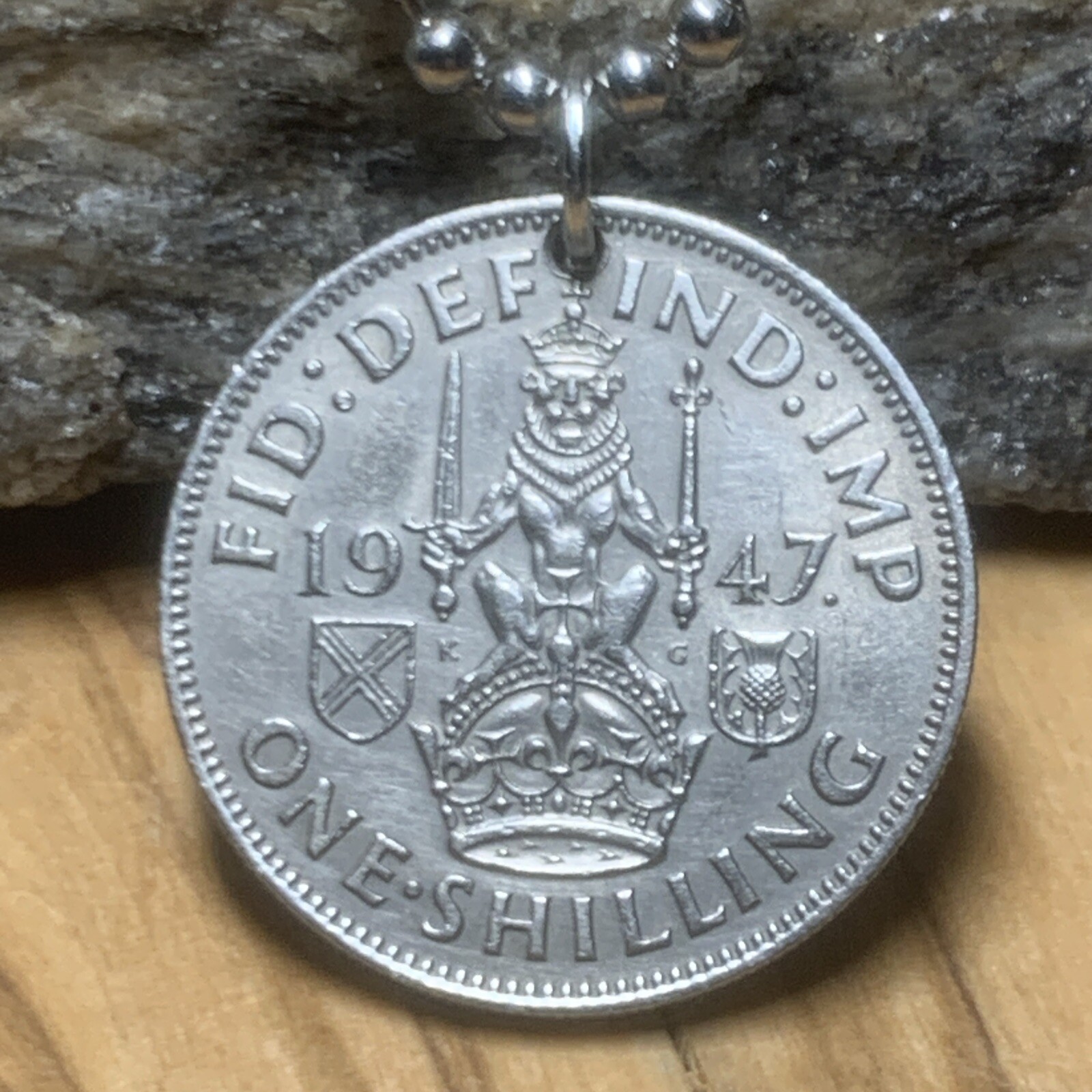 1947 United Kingdom 1 Shilling Coin Pendant. Unisex Necklace. Great Gift 🎁