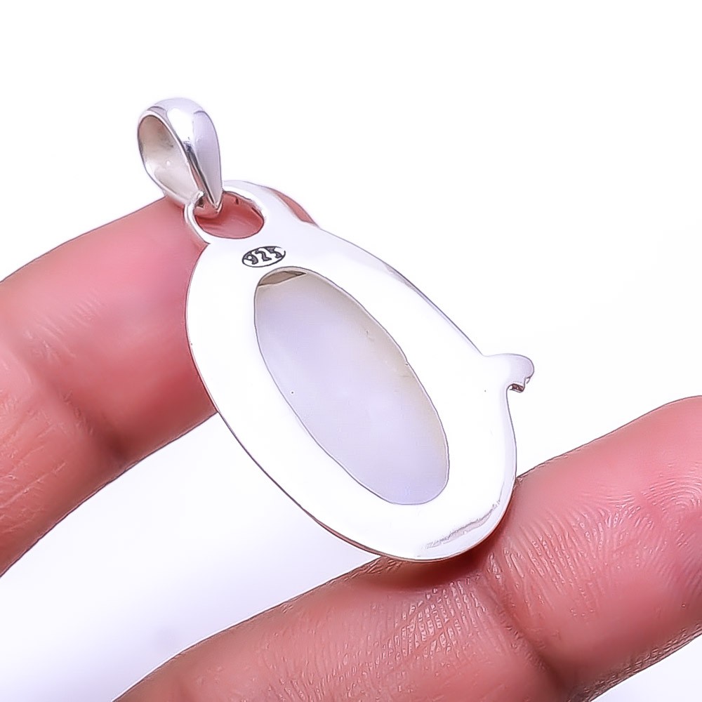 Rainbow Moonstone – India Handmade 925 Sterling Silver Pendant 1.76″ P951639921