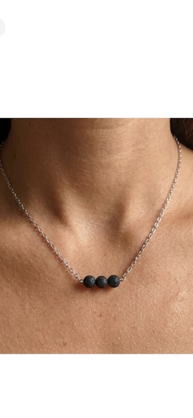 Vintage Designer MarilynSchiff Signed Black Lava Bead Necklace 1980’s statement