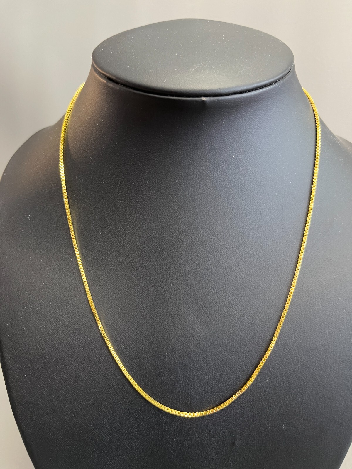 SHARP!! STAMPED 18K GOLD FILLED 1.6mm BOX CHAIN 18″ LONG FITS PENDANT NECKLACE
