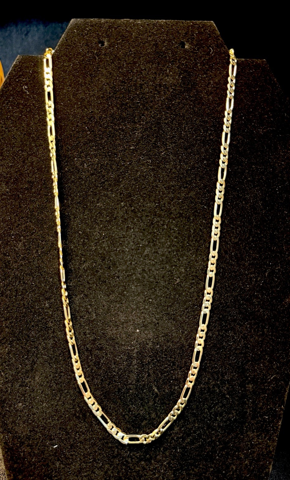 Italy 750 Gold stamped Figaro Link 20in 4MM Chain Necklace 18k gold filled