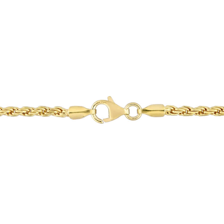 AMOUR 2.2mm Rope Chain Necklace In Yellow Plated Sterling Silver, 20 In