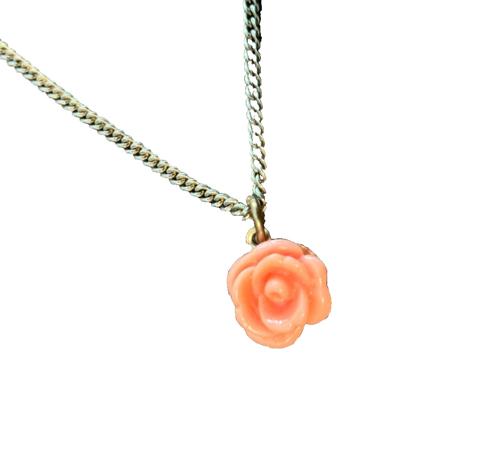 Charm Necklace (Rose, Heart, and Postcard) 16-18” adjustable