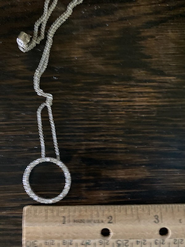 Gold tone CIRCLE OF LIFE Pendant Necklace 24 Stone Fine Chain 7.5 in. Statement