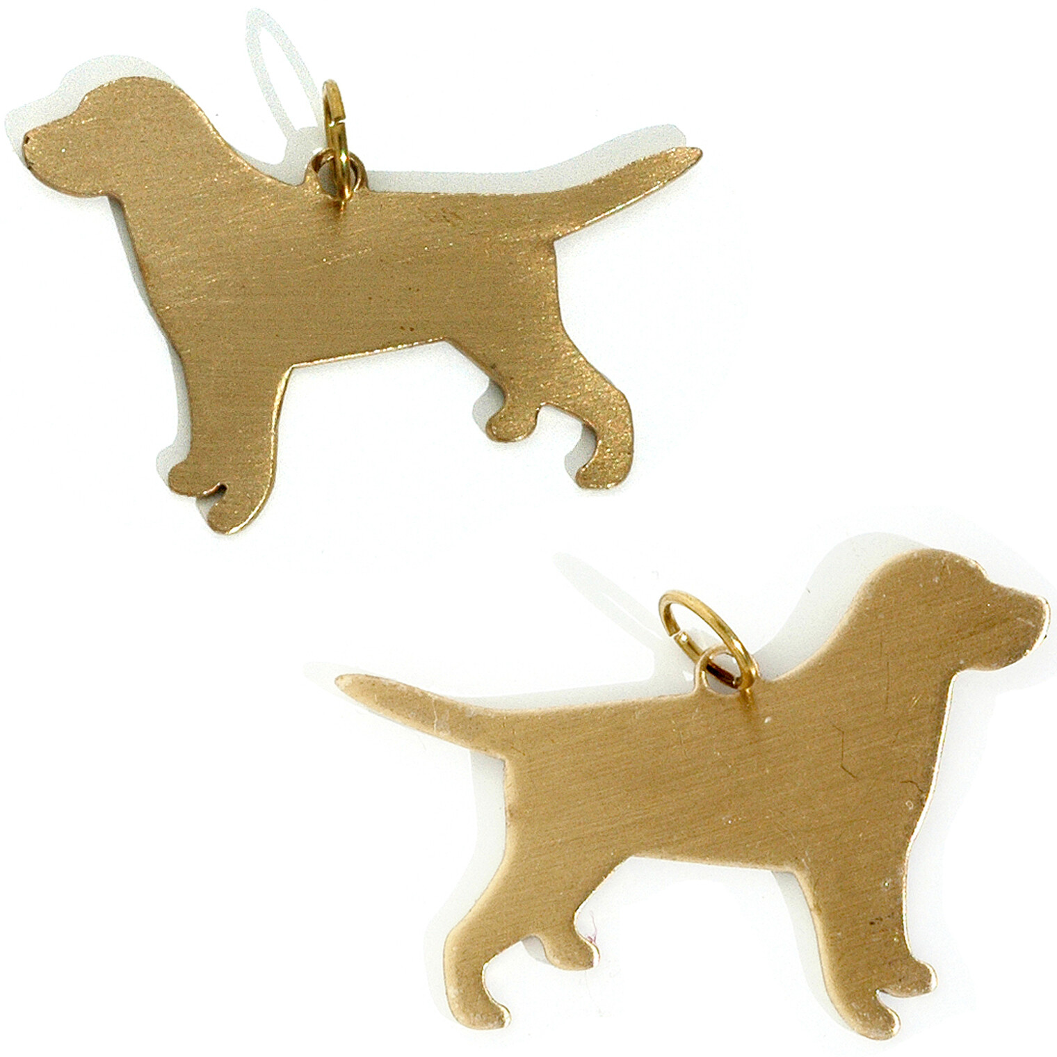 Brass Labrador Lab Dog Stamp Blank Tags for DIY Engraving HandStamping, 2 Counts
