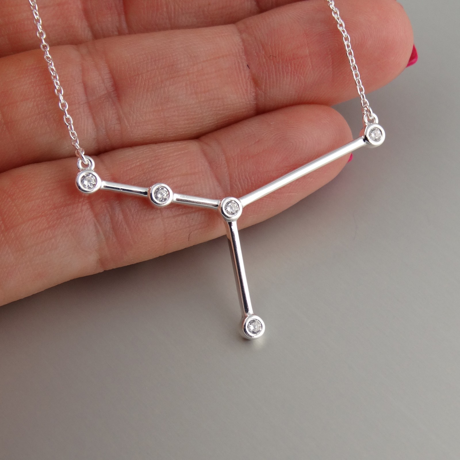 Cancer Constellation Necklace – 925 Sterling Silver – Stars Horoscope Zodiac NEW