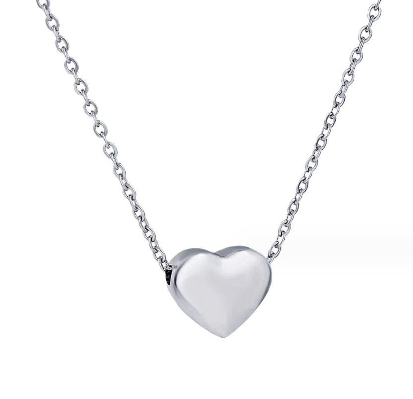 Stainless Steel Silver Gold Heart Charm Pendant Necklace Chain Gift 18-20″ PE44