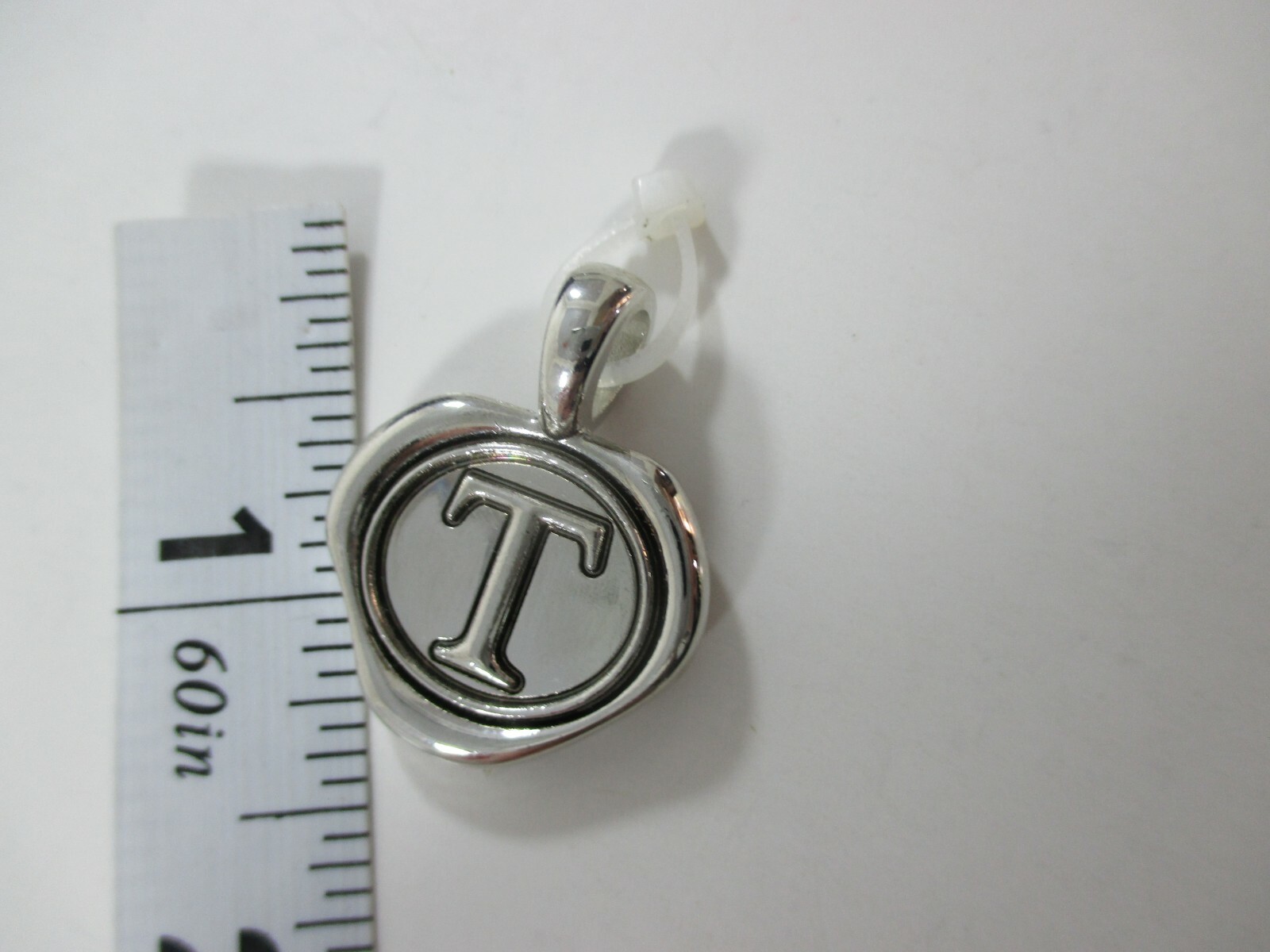 Initial T wax stamp CHARM PENDANT ganz