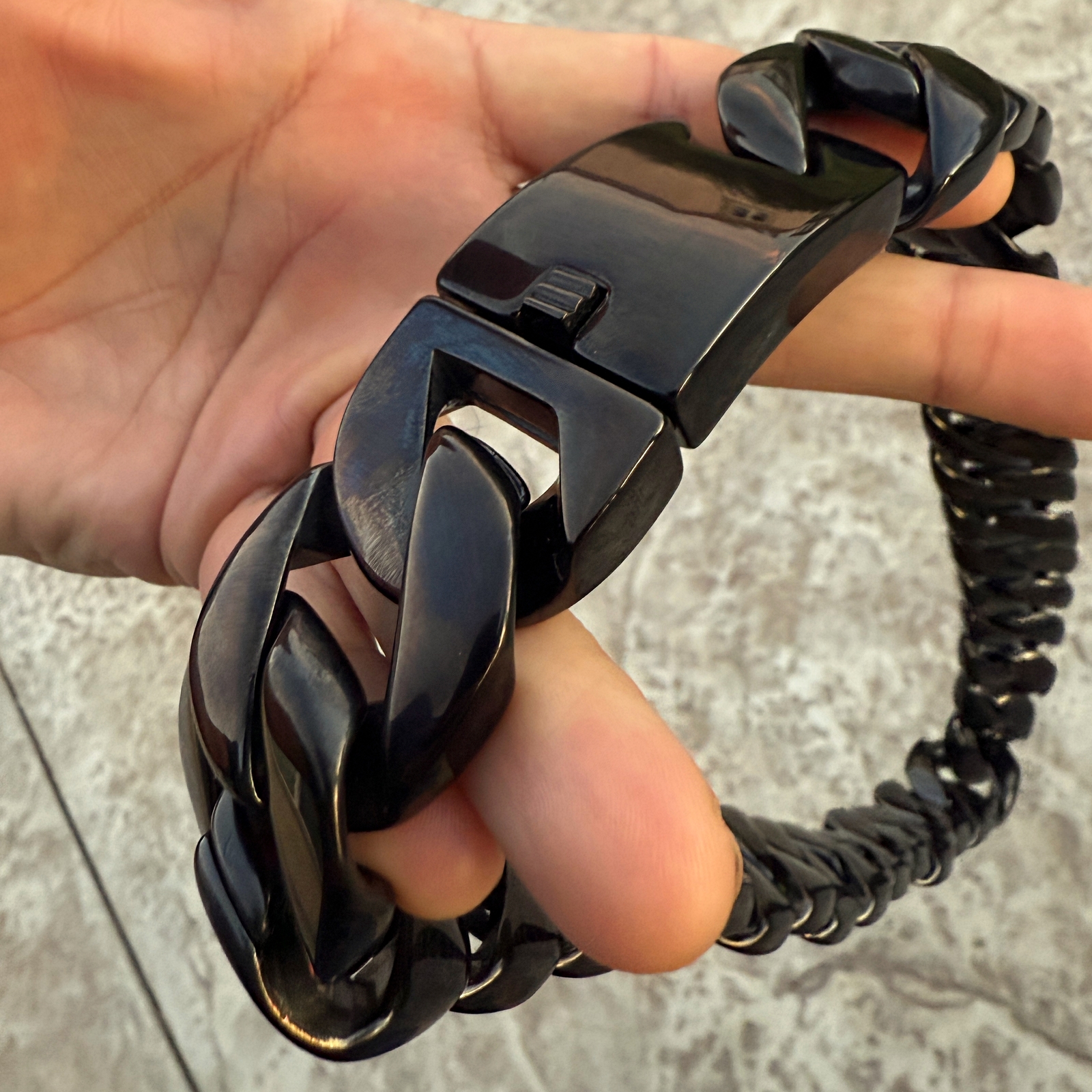 Men’s Huge Black Chain Cuban Link Stainless Steel Necklace 30MM Thick 24″-28″