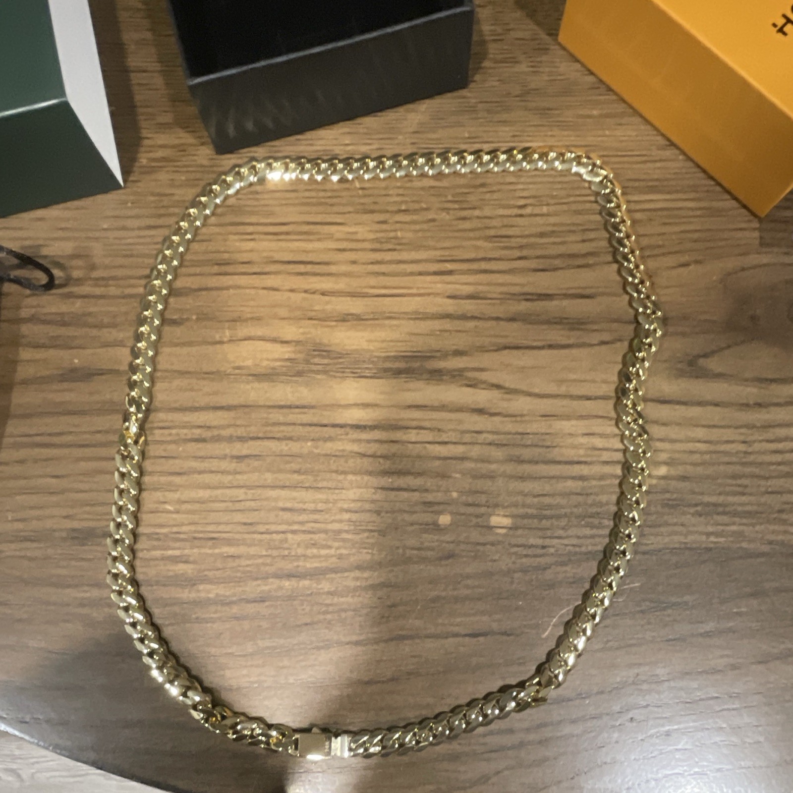 HOLYLEGEND Real 14k Gold-Plated Cuban Chain Necklace 24 in RM-Cuban-8-24