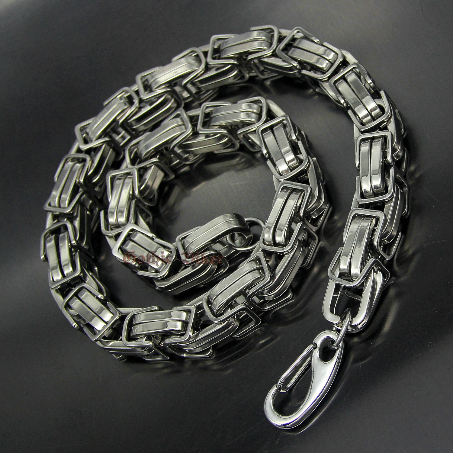 Men’s Thick Heavy Chain Stainless Steel Byzantine Link Huge Heavy Necklace 17mm