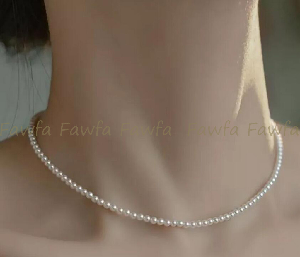 Mini 2-3mm Real Natural White Akoya Pearl Necklace 14-36” 14k Gold Clasp
