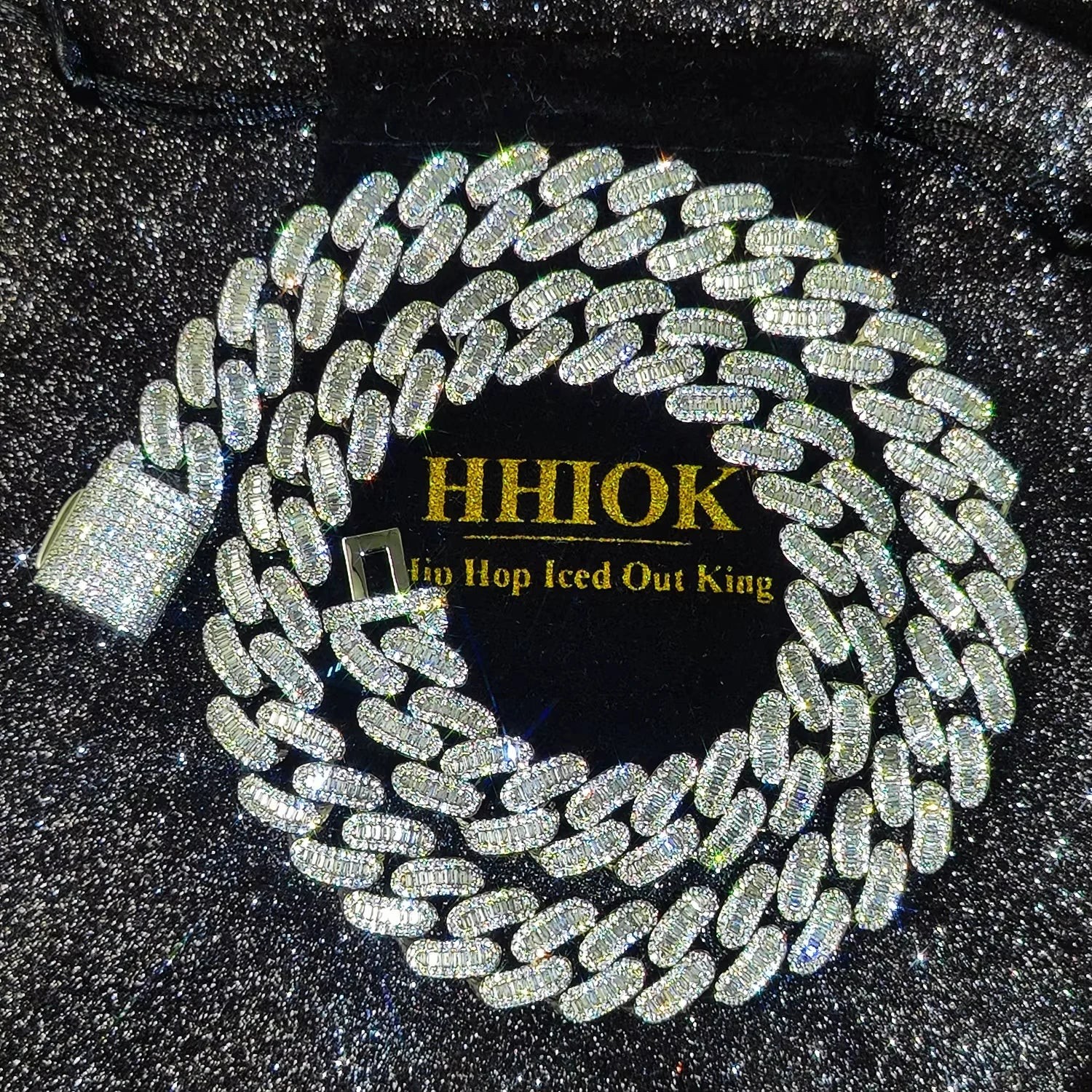 15mm Iced Cuban Link Necklace with Baguette CZ