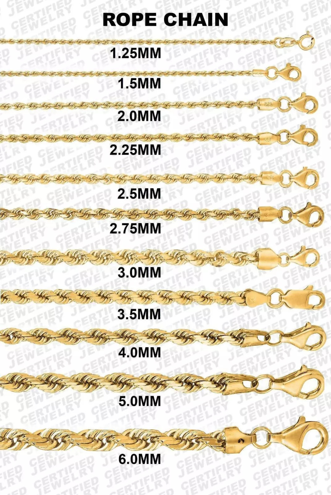 14K Solid Gold Diamond Cut Rope Chain Necklace Real Gold Women Men