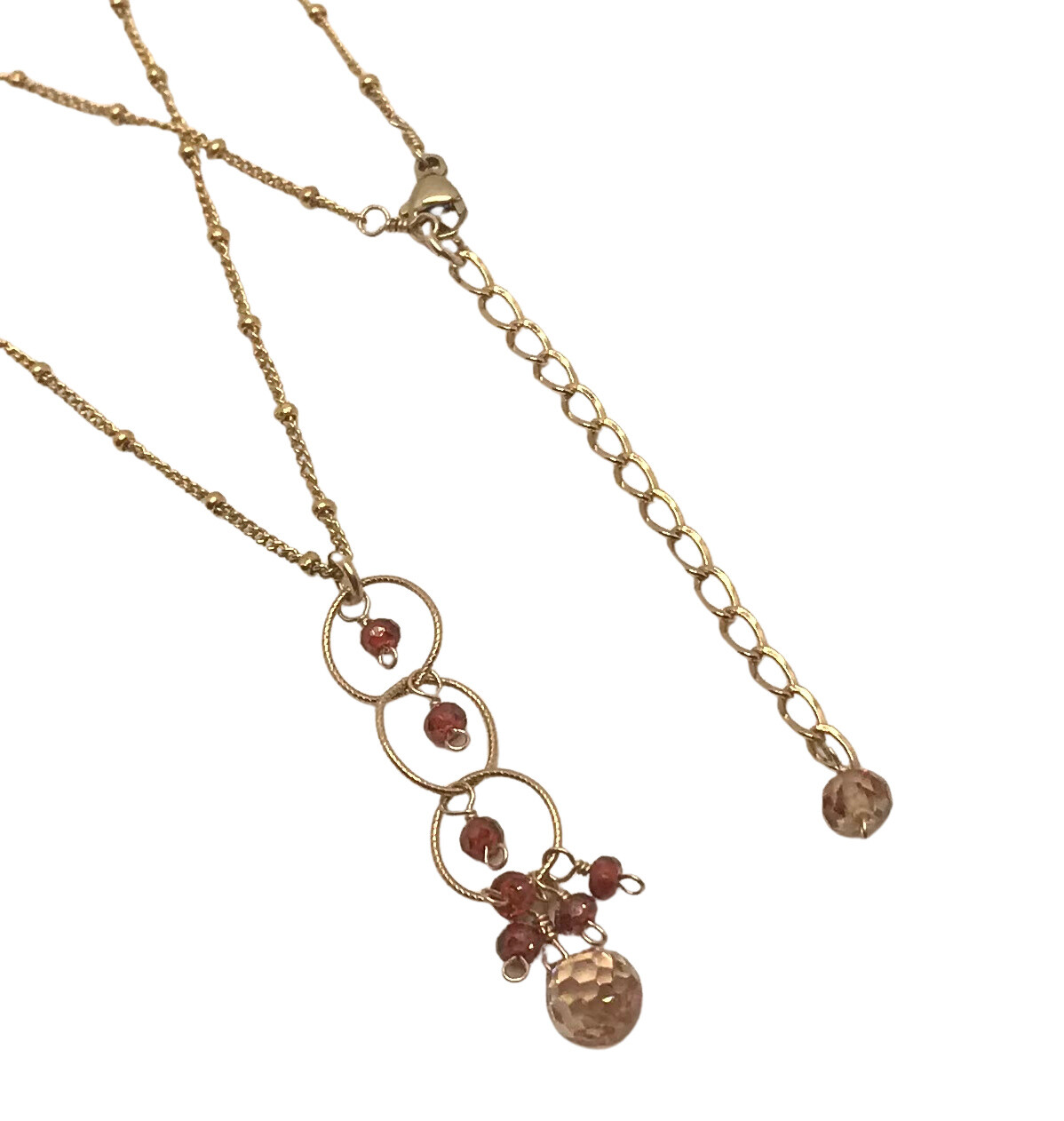 14k Gold-filled Knot Necklace with Champagne Crystals