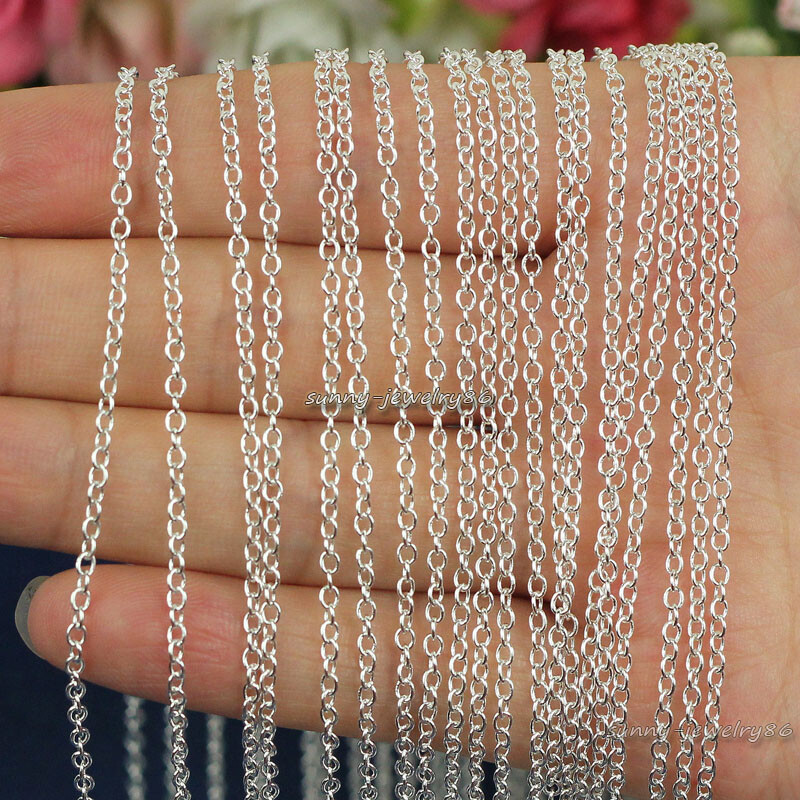 Wholesale 10pcs 2mm 925 Solid Sterling Silver Plated “O” Chain Necklace 16″-30″
