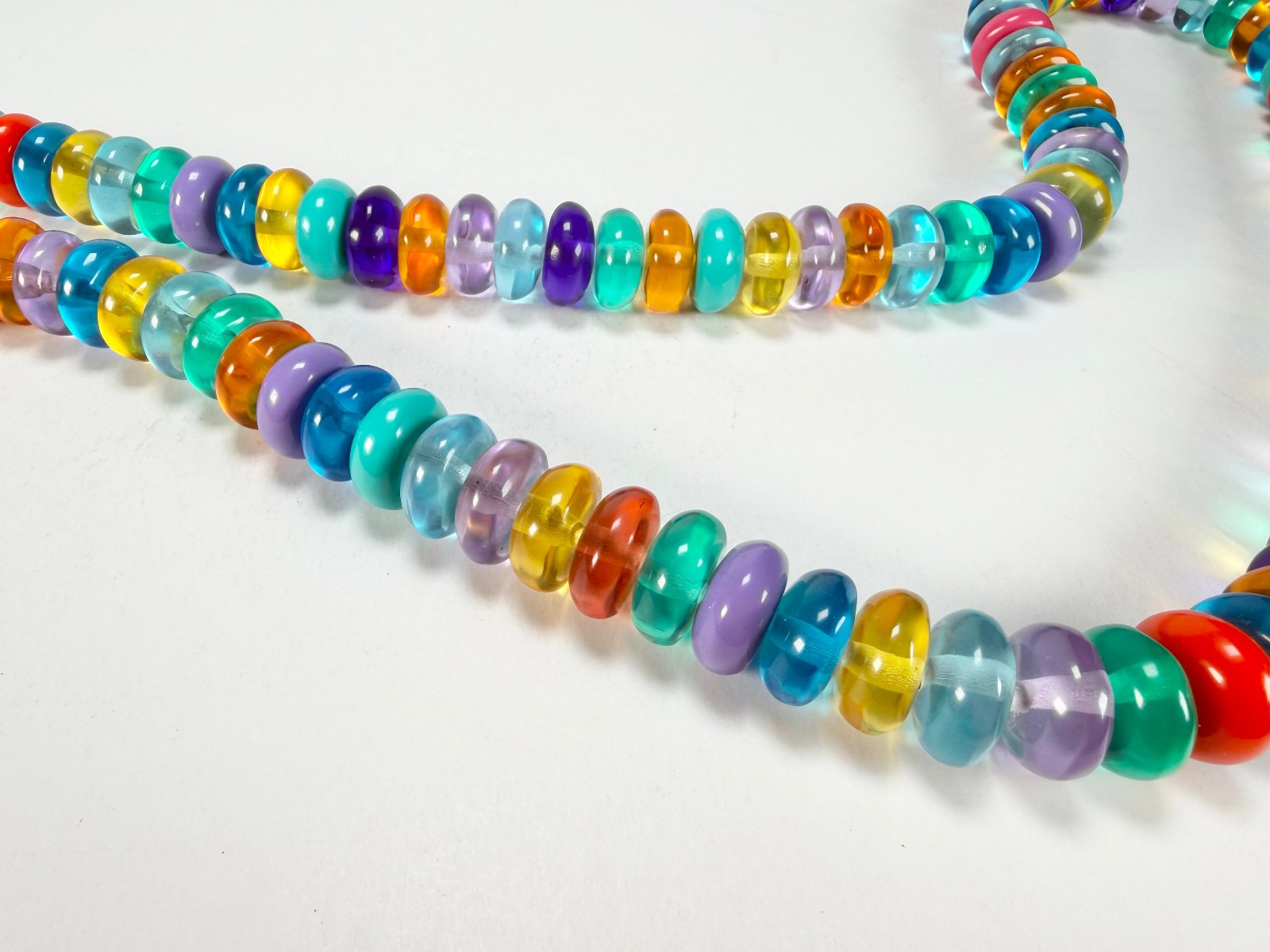Jackie Brazil “Bela” Transparent Paris Mix Resin Mini Wheels 110cm Necklace