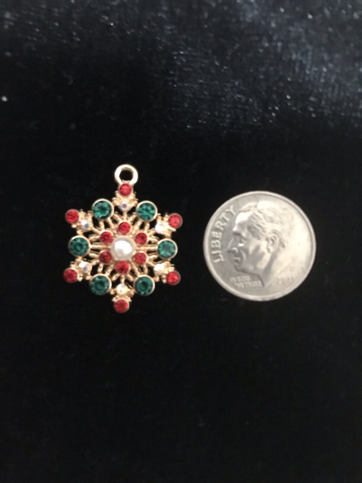 Rhinestone Snowflake Enamel Bangle Pendant charm Necklace Pendant Charm C23 -RS
