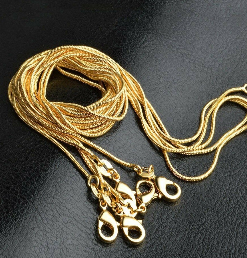 18K Gold Filled Italian Snake Chain Necklace 16 ~ 38 inch*1.2/1.6/2/2.5/3mm wide