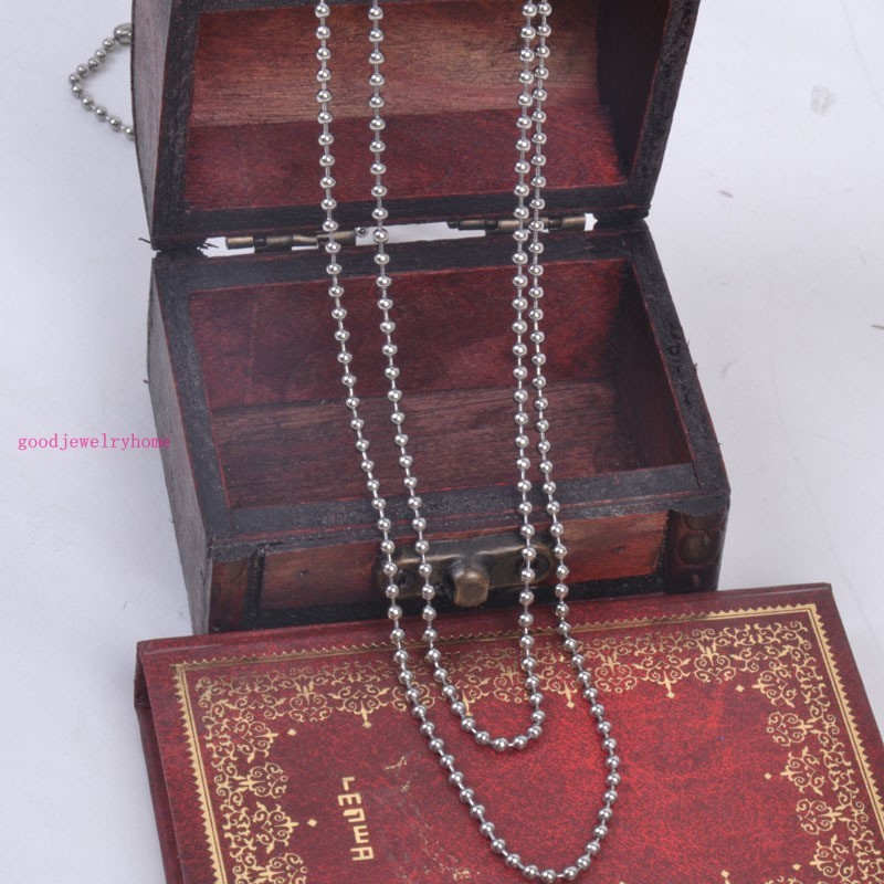 1.5mm-10mm New Stainless Steel Silver Men/Womens Necklace Bead Ball Chain 16-40″