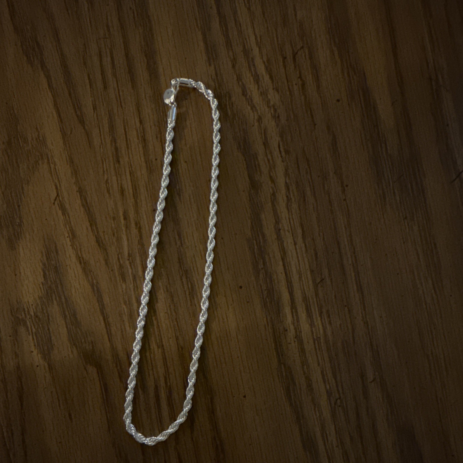 Silver Tone Rope Chain Necklace Metal Chain Style No Stone No Secondary Stone