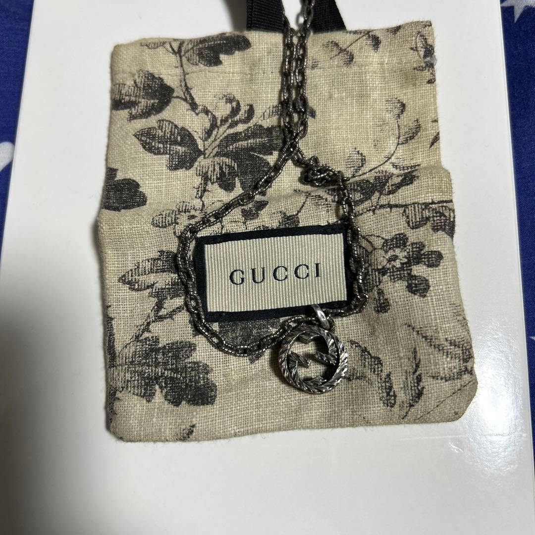 Current Excellent GUCCI Interlocking G Large Necklace Approx. 45