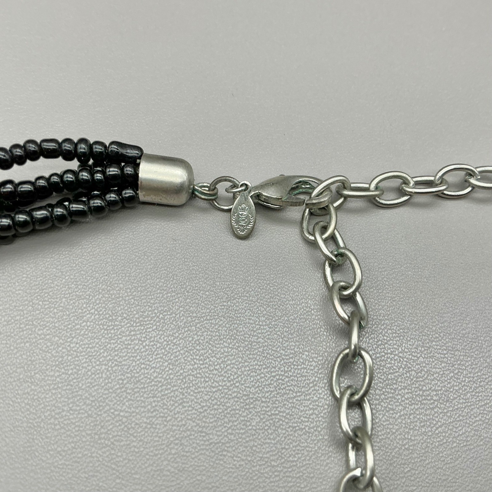 Premier Designs Necklace Womens Black Lava Rock Shell Multi Strand Statement