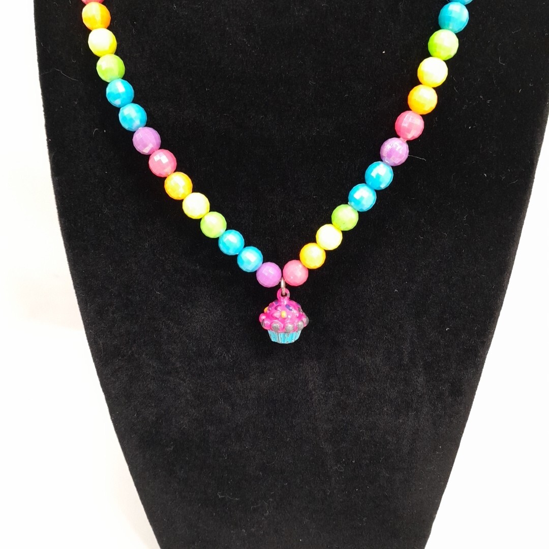 Beaded Necklace Braclete Cupcake Costume Jewlery Rainbow Cute Fun Adults Kids