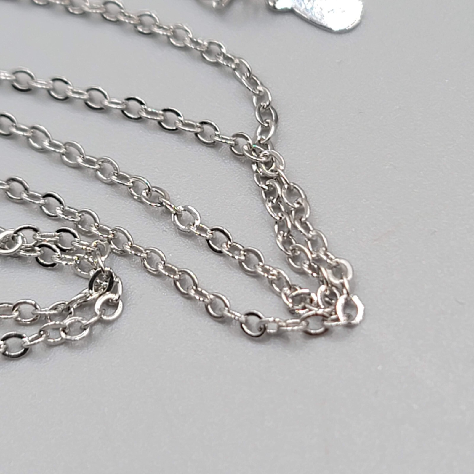 I LOVE YOU in 100 languages Heart Pendant Necklace Valentines Day Silver tone