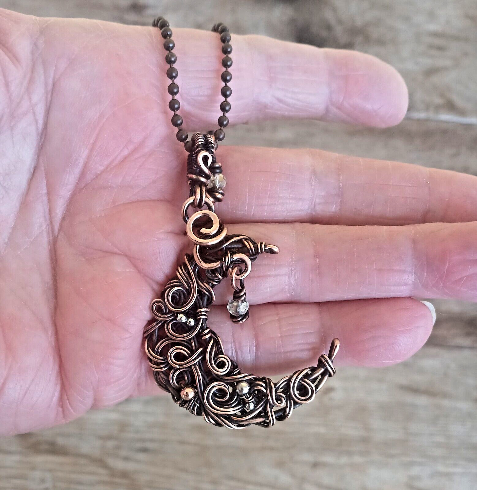 Mystical Crescent Moon Necklace 20″ Chain~ Womanhood, Intuitiveness, Empowerment