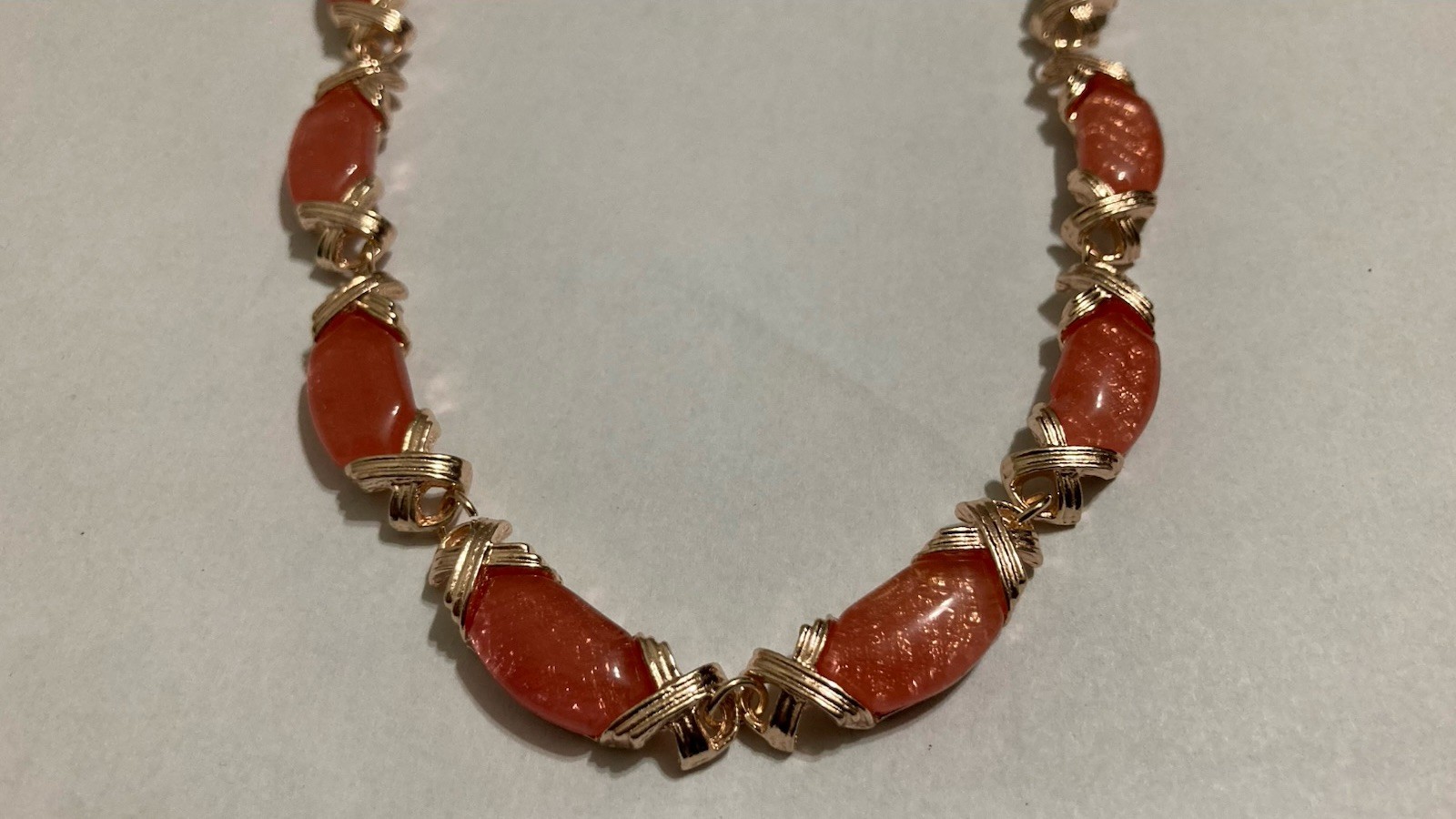 Cherry Quartz Molto Kiss Necklace in Rose Gold Tone 18-20 Inches Adjustable