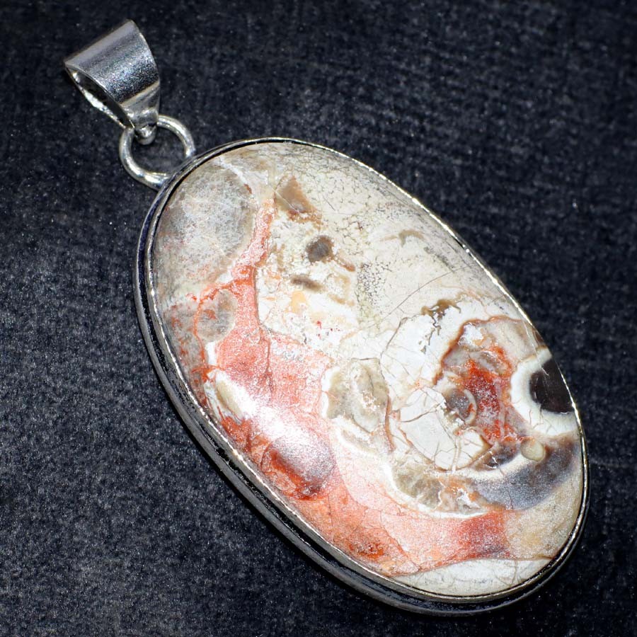 Birds Eye Jasper 925 Silver Plated Pendant 2.1″ Everyday Wear Design Trendy JW