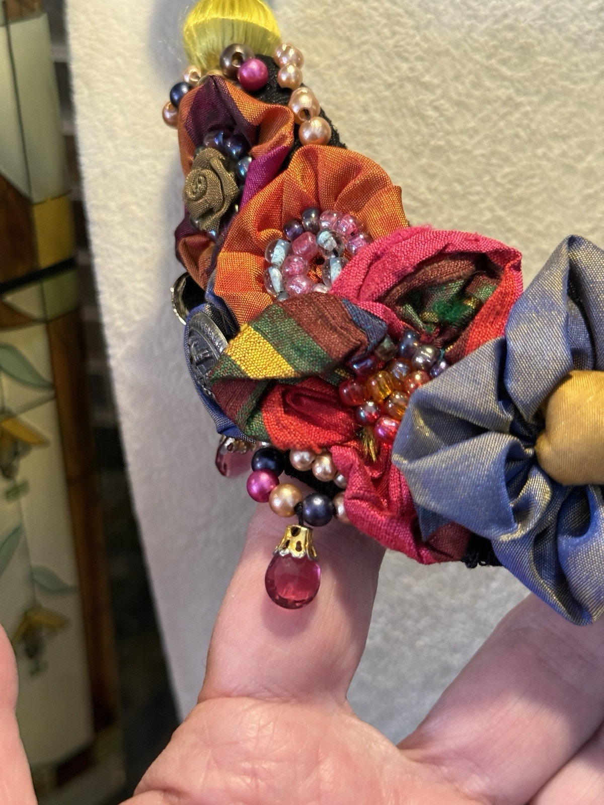 MACKENZIE CHILDS SILK FLORAL NECKLACE