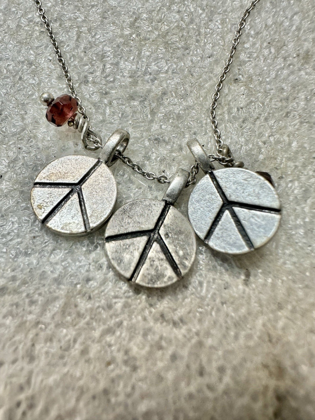 LUCKY Brand 3 Peace Signs 18” Necklace